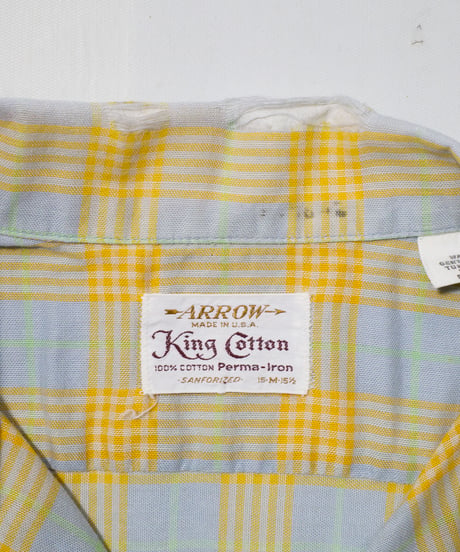 60's Arrow O/C Check Shirts M