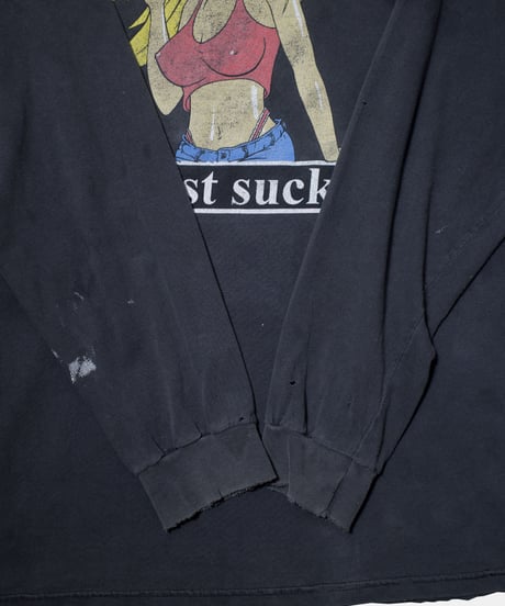 90's ...Lost Enterprises "Lost Sucks Anime Babe" L/S Boro T-shirts