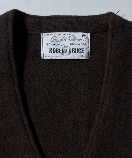 60's Robert Bruce Arnold Palmer Alpaca/ Wool Mixed Cardigan XL