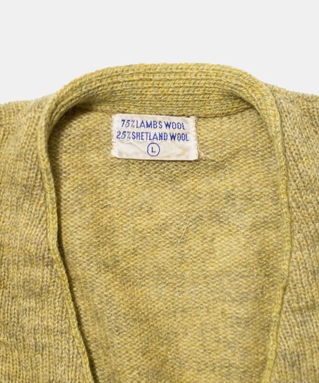 70-80's Unknown Lambs Wool Cardigan L
