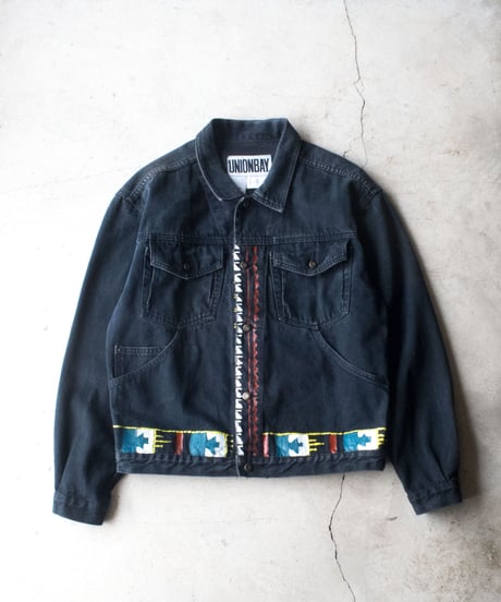 90's UNIONBAY Hand Painted Trucker Jacket M