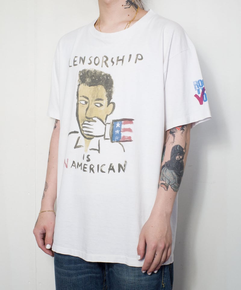 スペシャル! 90s MTV Rock the Vote Tシャツ アートT Vintage MTV 90's Rock The Vote T-Shirt Size Medium Made in