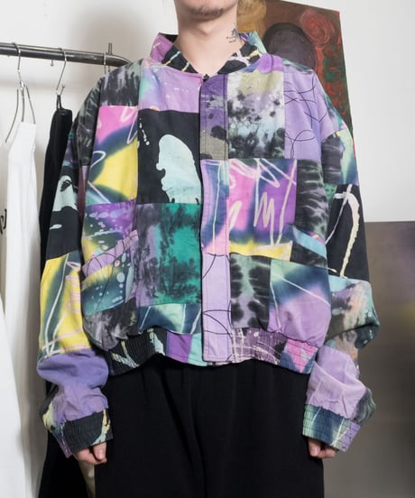 Jewels Abstract Patterned Reversible Zip-up Jacket M
