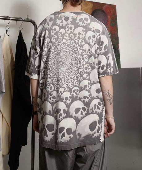 '92 Liquid Blue All Over Patterned "Chris Pinkerton" S/S Boro T-shirts XL