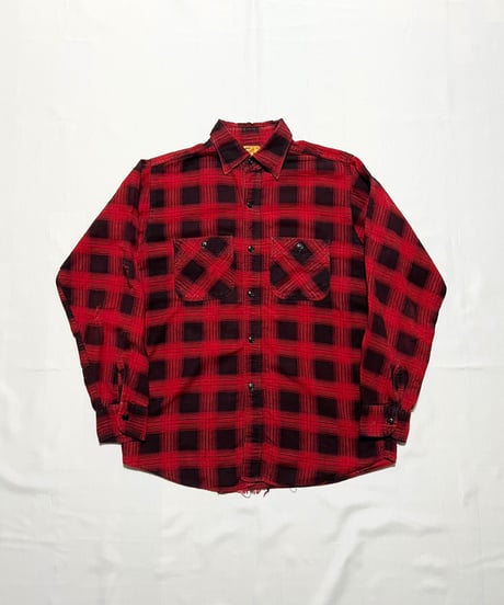 60's RED RAM Print Flannel Shirts