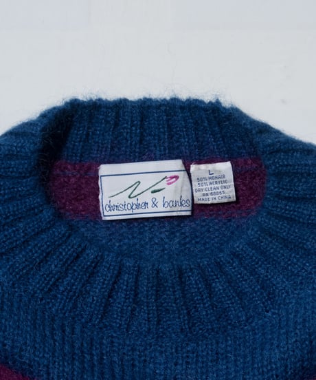 Christopher & Banks Mockneck Striped Mohair Sweater L