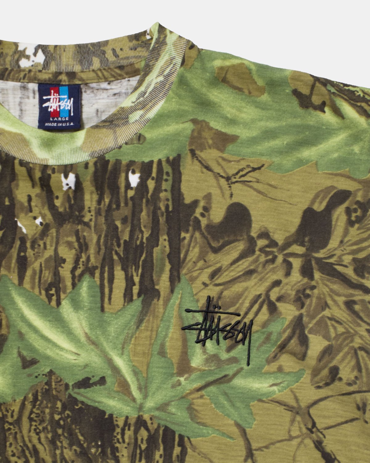 90's Stussy Realtree Patterned S/S T-shirts L |