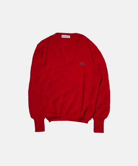 60-70's IZOD Lacoste Acrylic V-neck Sweater L