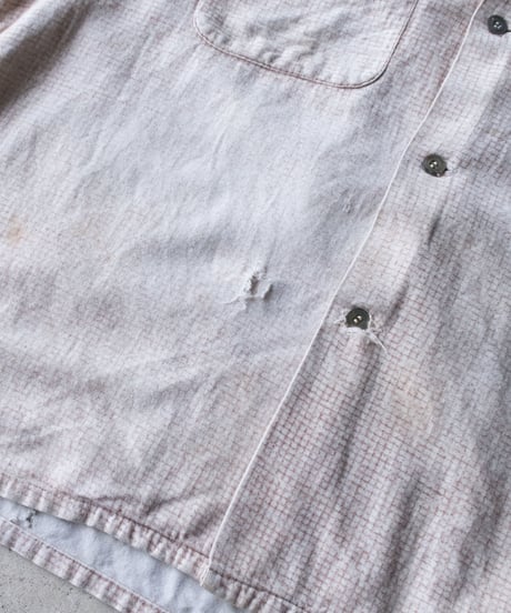 50's Suede Flannel Open Collar Check Shirts Boro L