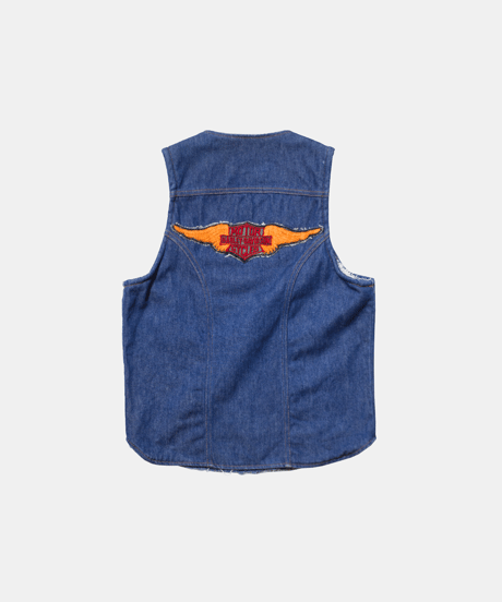 80's Wrangler Customized Denim Vest "Motorcycle"
