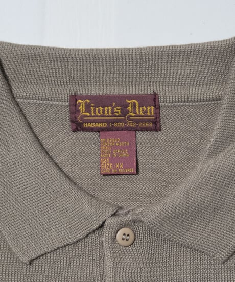 90's Lion's Den Acrylic Polo Shirts XL