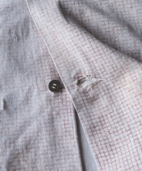 50's Suede Flannel Open Collar Check Shirts Boro L