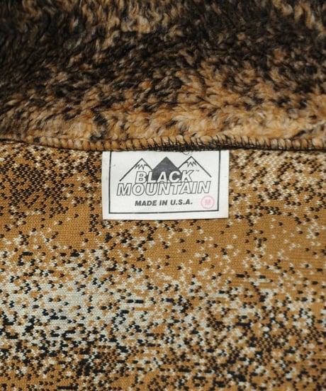 90's Black Mountain Animal Patterned Zip-up Fleece Jacket M