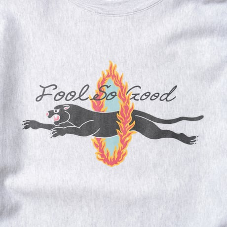 FLAMING HOOP BEAST CREW SWEAT-BLACKPANTHER