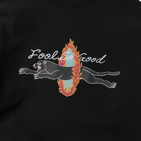 FLAMING HOOP BEAST CREW SWEAT-BLACKPANTHER