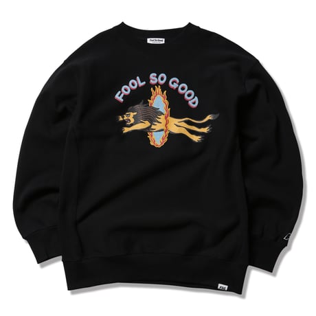 FLAMING HOOP BEAST CREW SWEAT-LION-