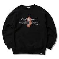 FLAMING HOOP BEAST CREW SWEAT-BLACKPANTHER