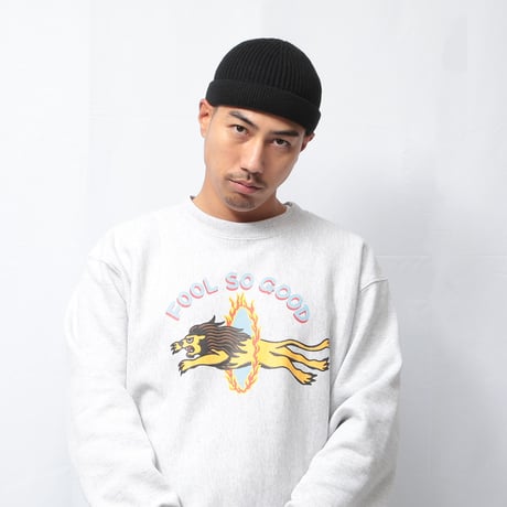 FLAMING HOOP BEAST CREW SWEAT-LION-