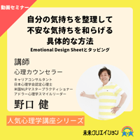【セミナー動画】自分の気持ちを整理して不安な気持ちを和らげる具体的な方法　Emotional Design Sheetとタッピング