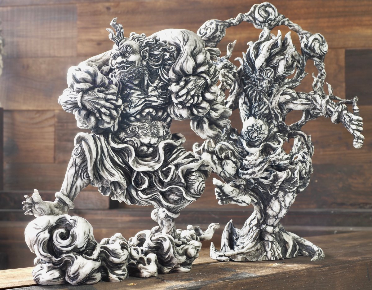 造形戯画』 双極乱舞・風神 X 雷神 塗装済み完成品 特別彩色 [墨