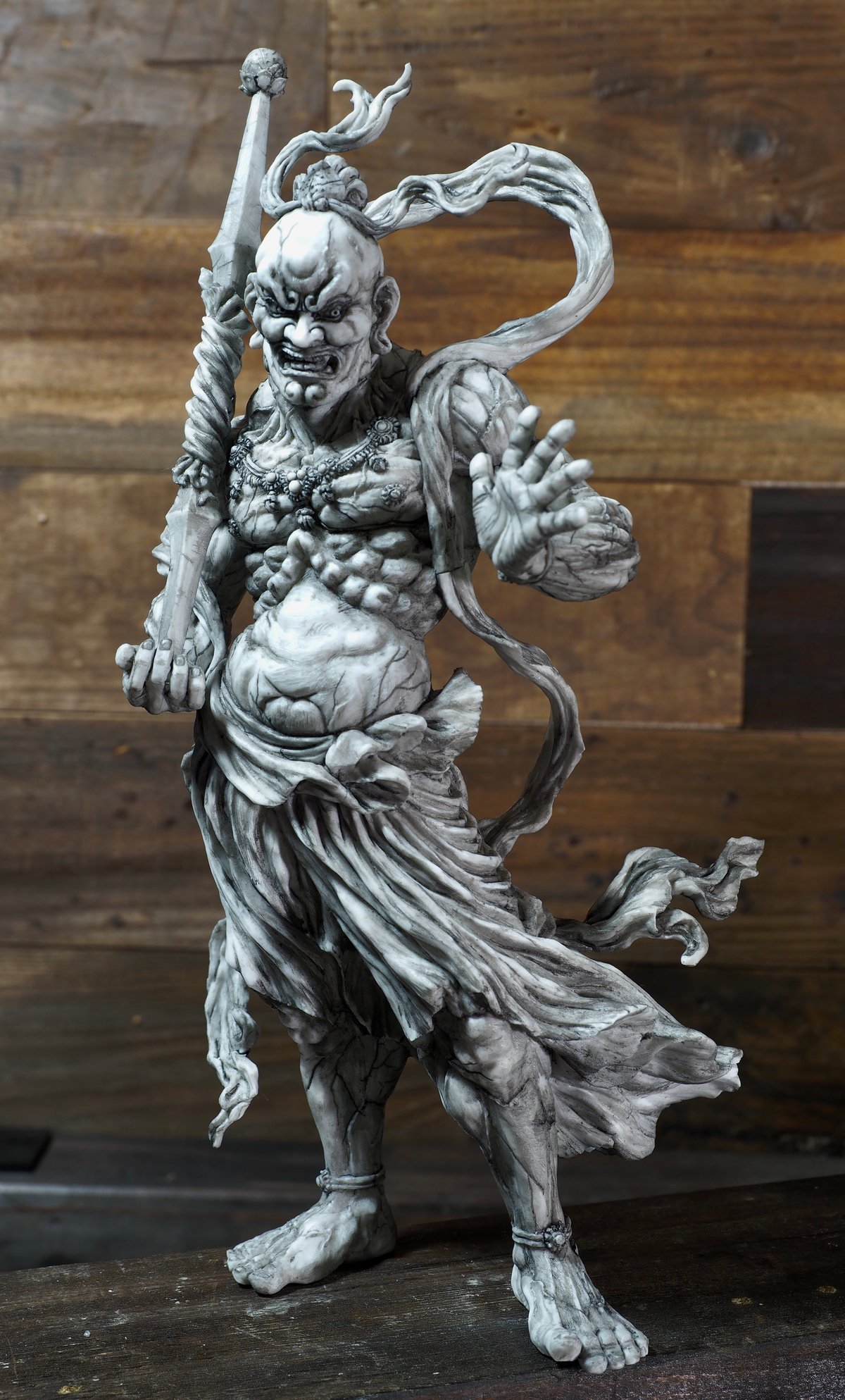 【最終値下げ】『造形戯画』仁王・阿形＋吽形 二体セット 墨入れ、組立済 最終値下げ】『造形戯画』仁王・阿形＋吽形 二体セット 墨入れ