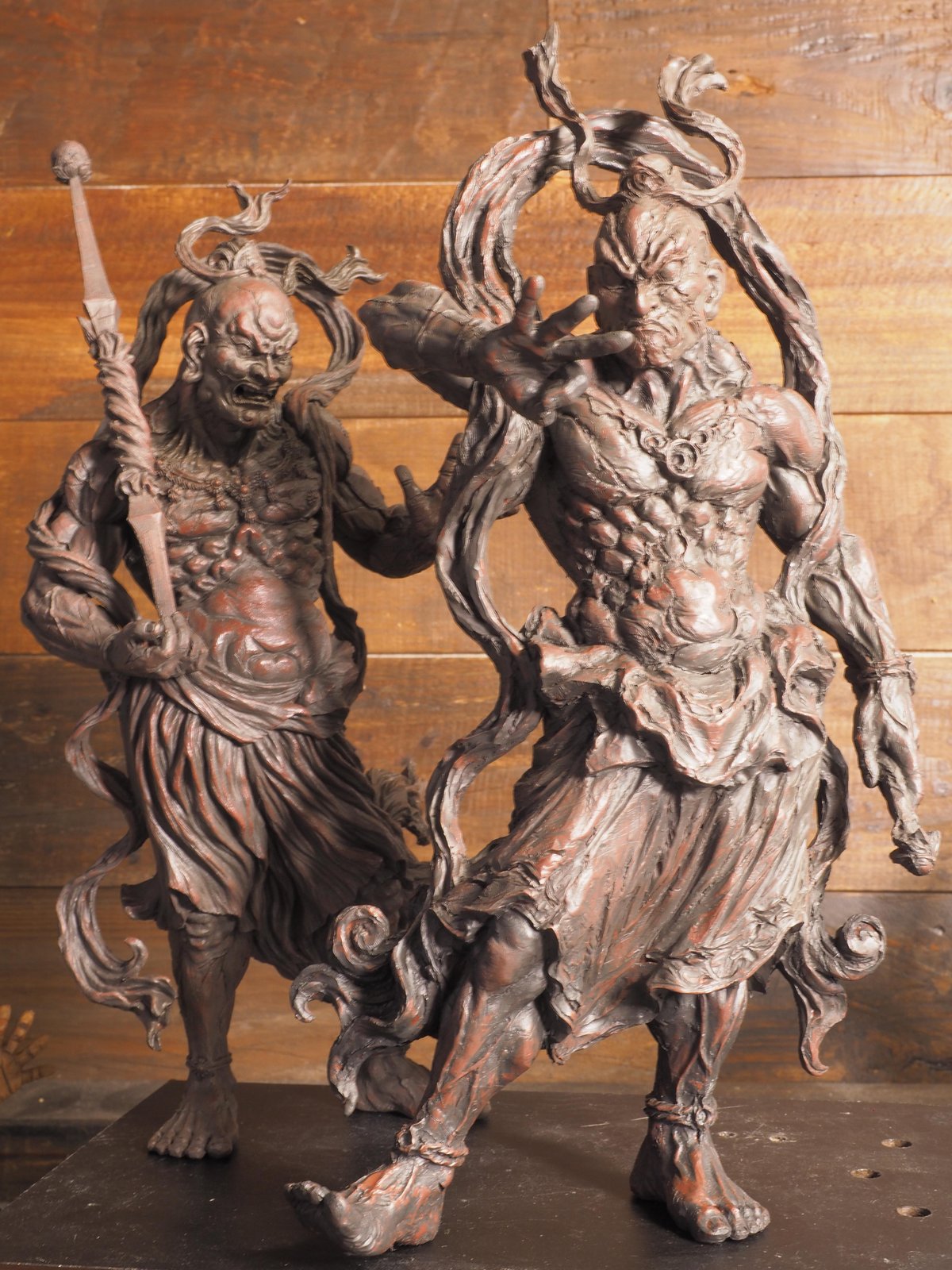 造形戯画』仁王・阿形＋吽形 二体セット 塗装済み完成品《紫檀