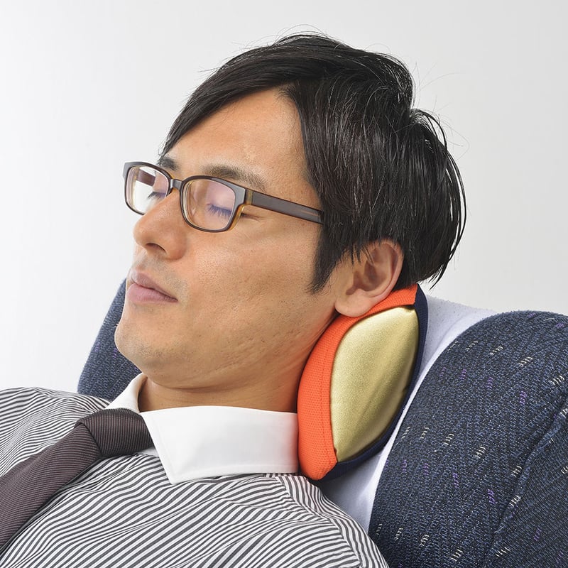 車用］日本製ネックピロー「ネックラック」（ブルー x ネイビー