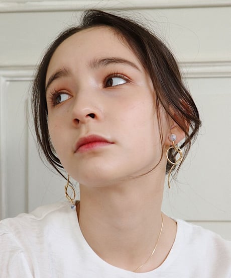 Midi marble pierce/earring