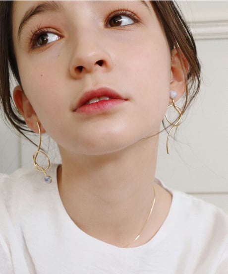 Midi marble pierce/earring