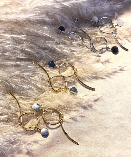 Midi marble pierce/earring