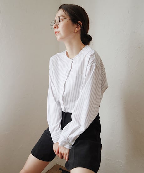 nocollar stripe shirt