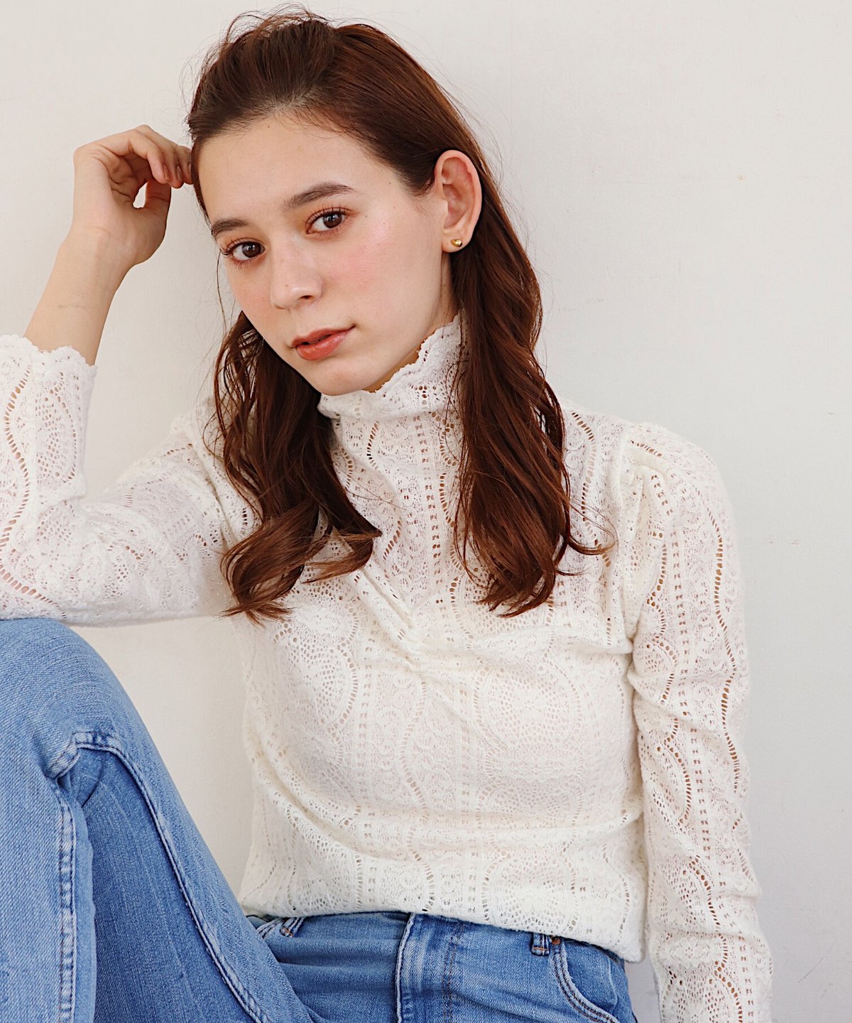 COTTON スカラップ レース TOPS Amazon | [ズーティー] コットンスカラップレース Vネック
