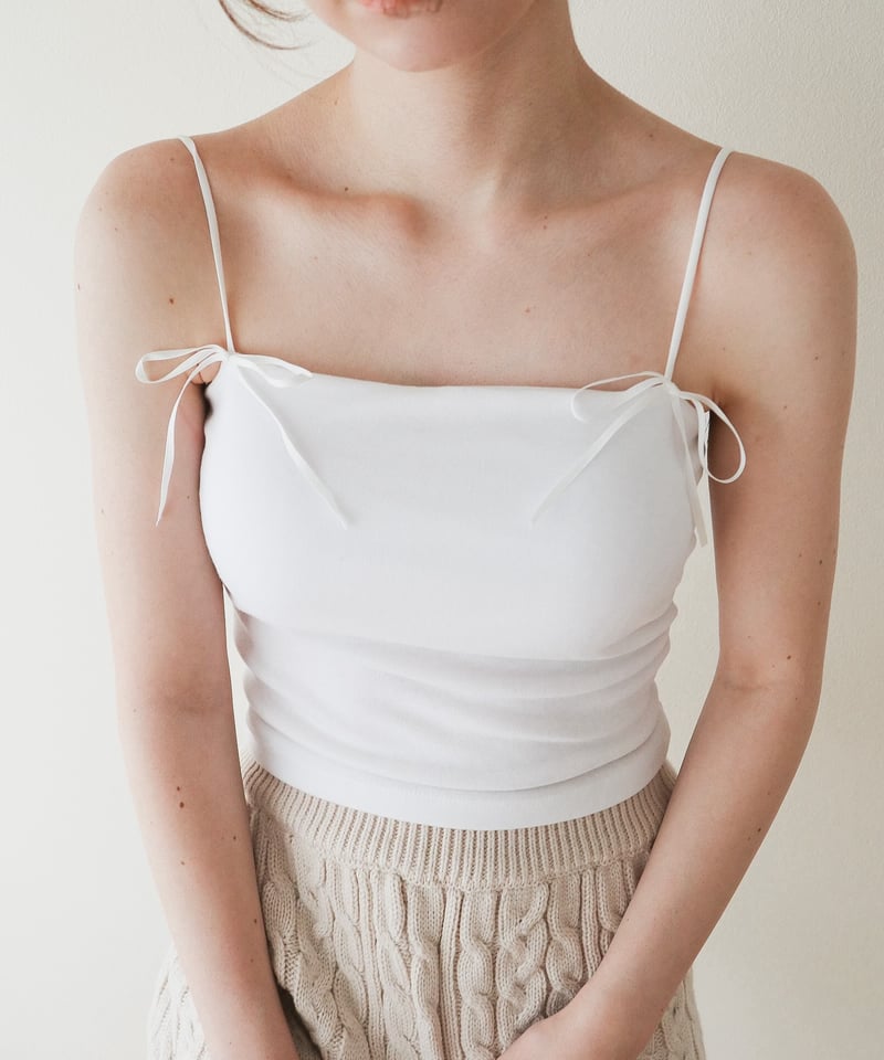 【新品】THE SHISHIKUI リボンキャミRIBBON CAMI shoulder ribbon check mini cami onepiece /ショルダーリボン