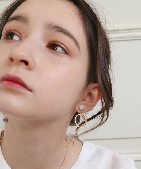 Midi marble pierce/earring