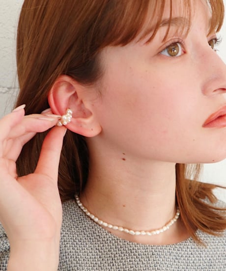 ear cuff -twin pearl-