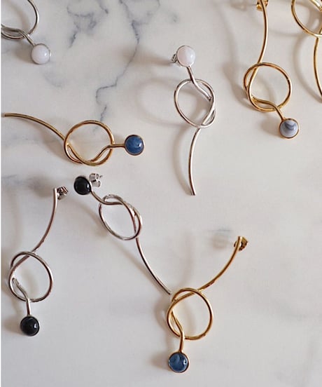 Midi marble pierce/earring