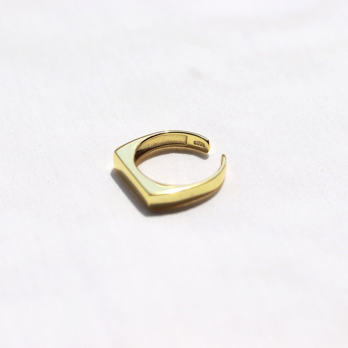 ゴールド　18mm シルバー925 18k 07サイズ同 ring-07【シルバー925 18金コーティング】 | NewLandscape