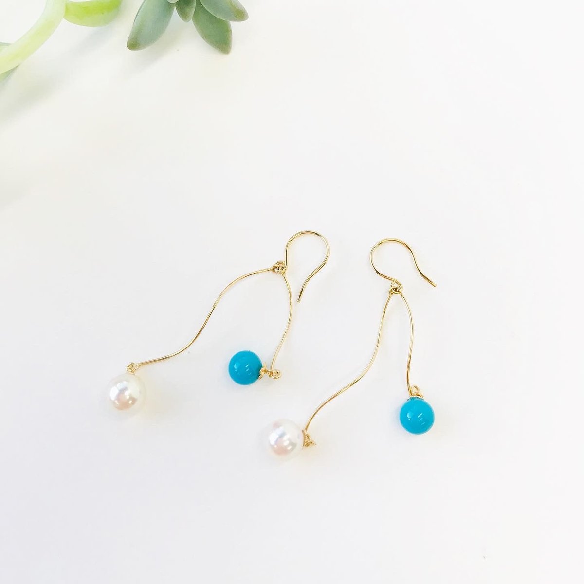 あこやパール&ターコイズピアス | shinkopearl