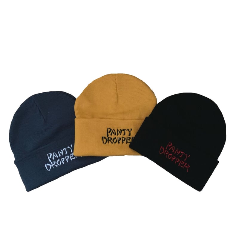 pantydropper刺繍ビーニー 黒 pantydropper刺繍ビーニー 黒