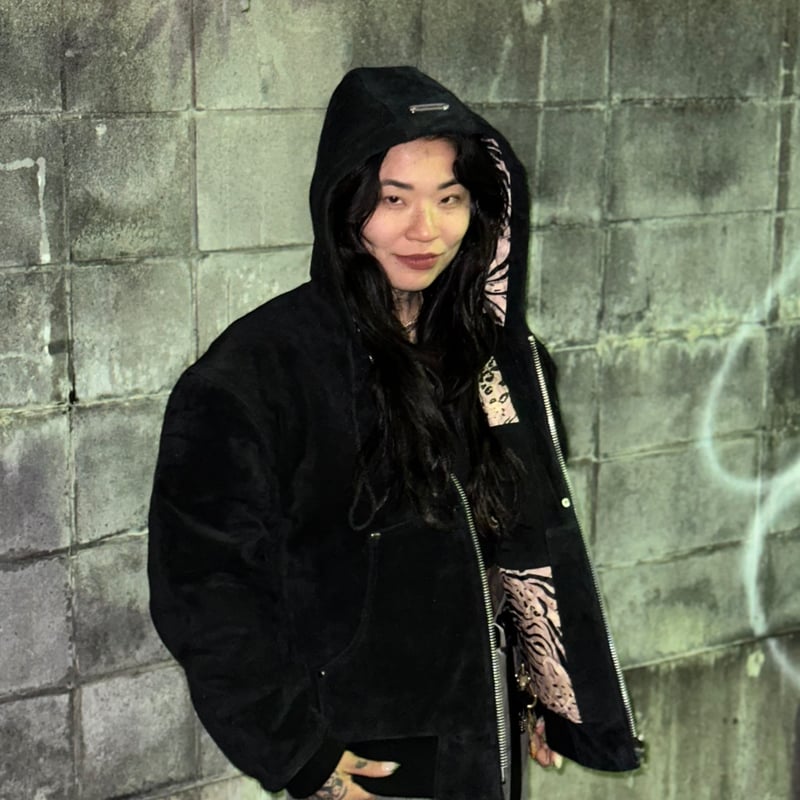 Suede Leather Hooded Jacket | PANTYDROPPER