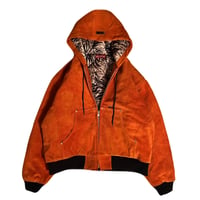 Suede Leather Hooded Jacket