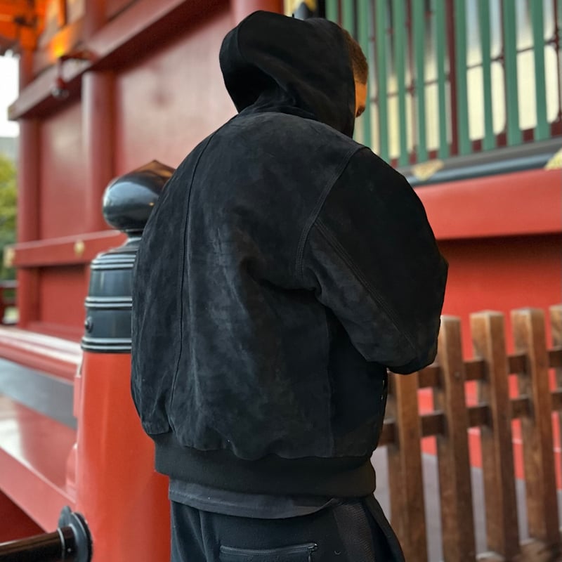 Suede Leather Hooded Jacket | PANTYDROPPER