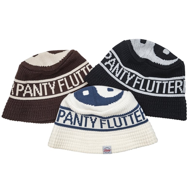 帽子 PANTY DROPPER xFLUTTER Yin yang Knit FLUTTER] PANTY DROPPER xFLUTTER Yin yang Knit Bucket Hat