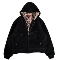 Suede Leather Hooded Jacket