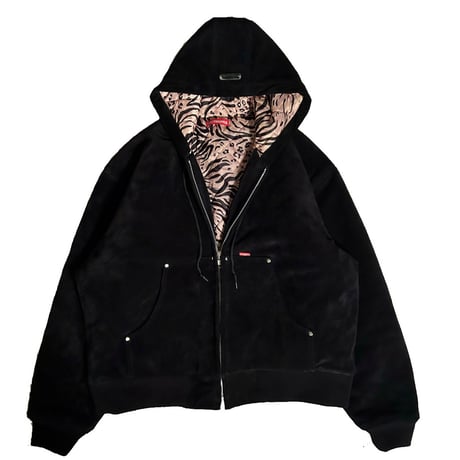 Suede Leather Hooded Jacket