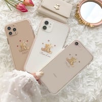 【ネーム入り】Bear & Rabbit♡【耐衝撃クリアケース】B24
