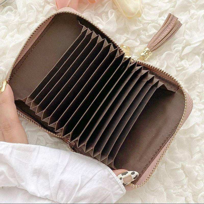 リボン付き】本革じゃばらカードケース♡ | MiLRY Couture リボン付き】本革じゃばらカードケース♡ | MiLRY Couture