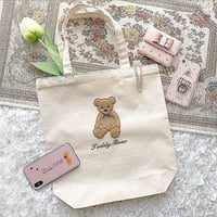 【ネーム入り】もこもこ全身テディベアトート♡  【Mサイズ】