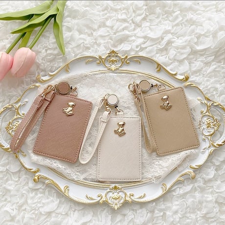Teddy Bear Pass Cace♡リール付きパスケース【即納】