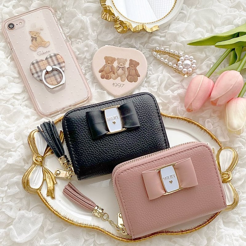 リボン付き】本革じゃばらカードケース♡ | MiLRY Couture 